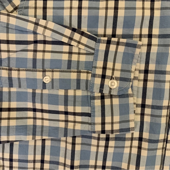 Gap Mens Long Sleeves Poplin Button Up Stretch Plaid Shirt - Picture 3 of 4